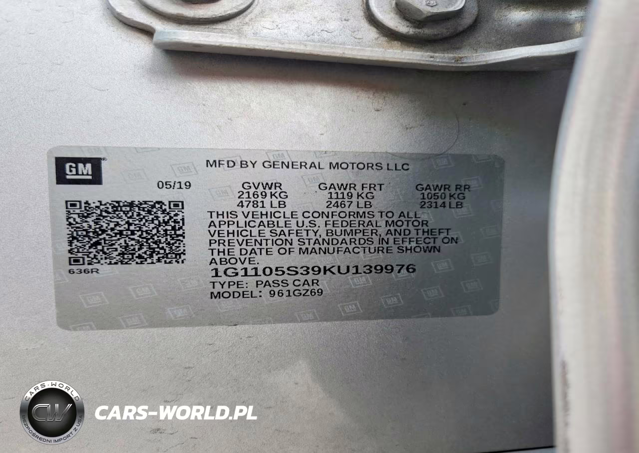 2019 Chevrolet Impala Premier VIN:1G1105S39KU139976 - 12