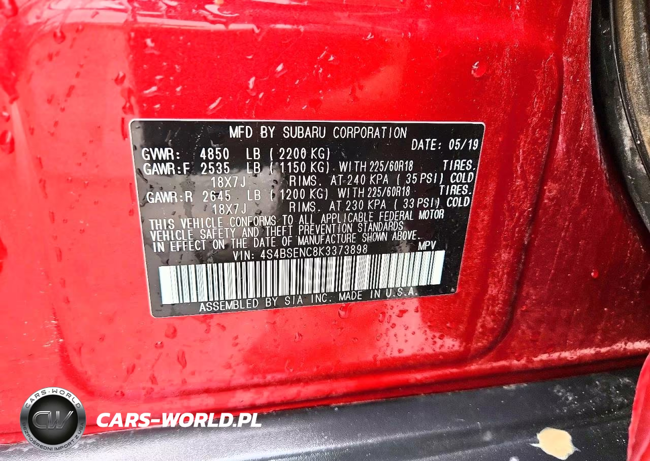 2019 Subaru Outback 3.6R Limited VIN:4S4BSENC8K3373898 - 13