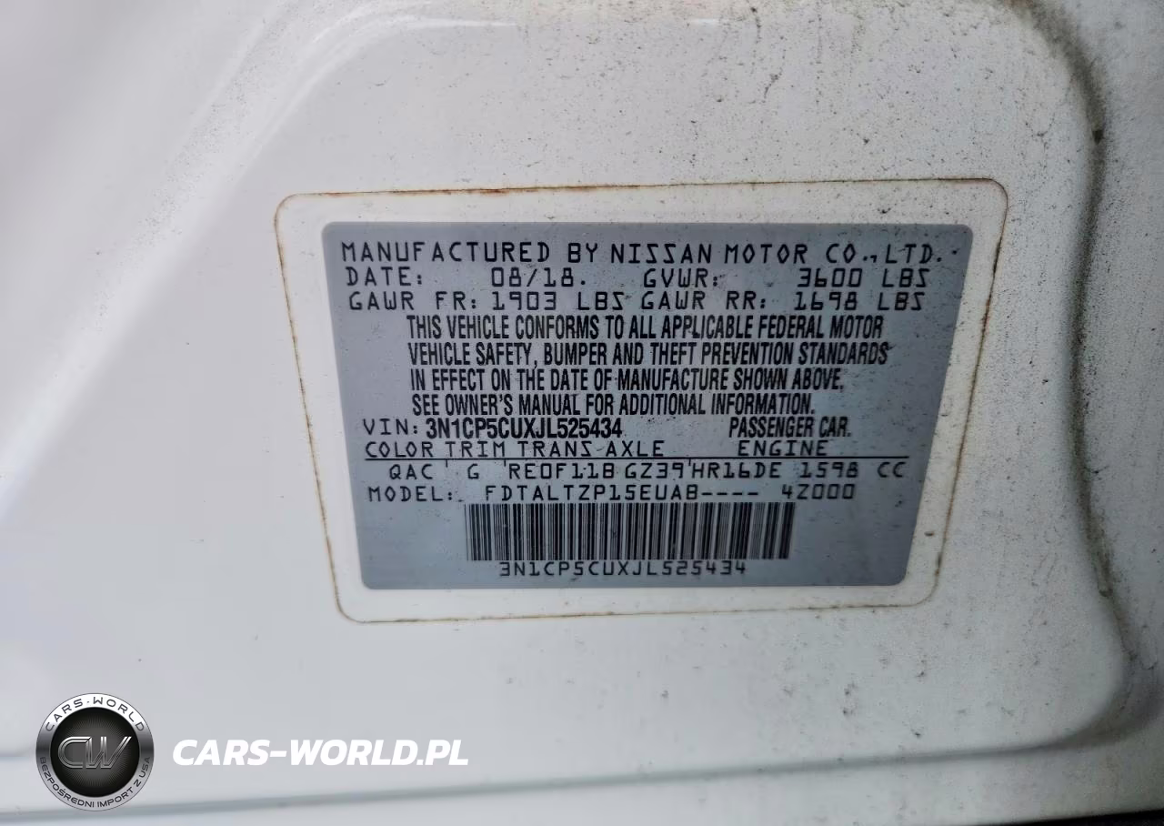 2018 Nissan Kicks Sr VIN:3N1CP5CUXJL525434 - 14