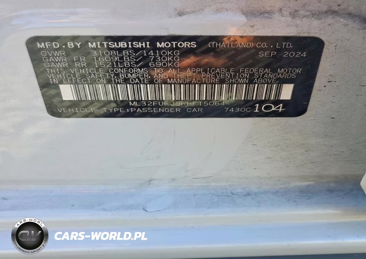 2024 Mitsubishi Mirage G4 Es VIN:ML32FUFJ9RHF15064 - 12