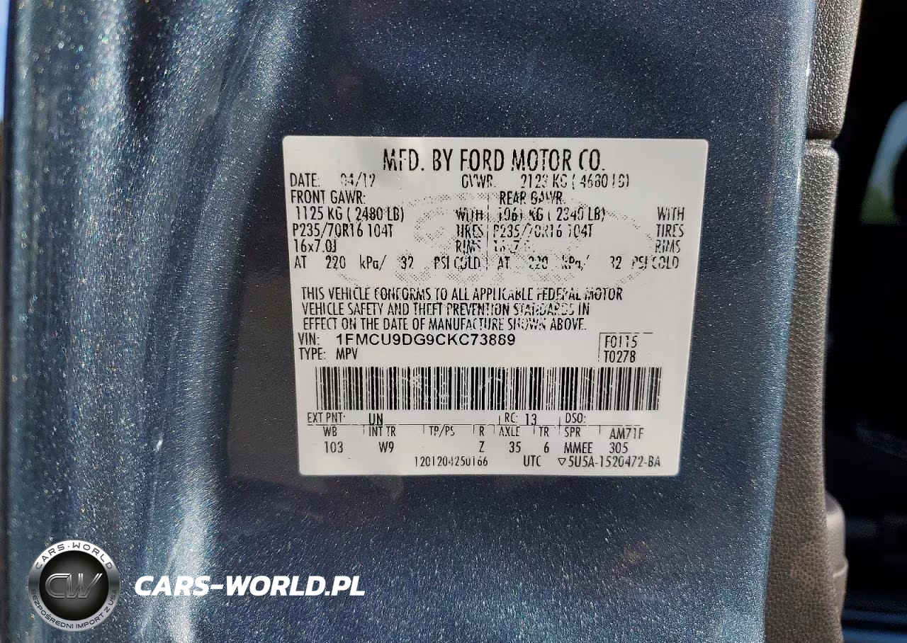 2012 Ford Escape Xlt VIN:1FMCU9DG9CKC73889 - 14