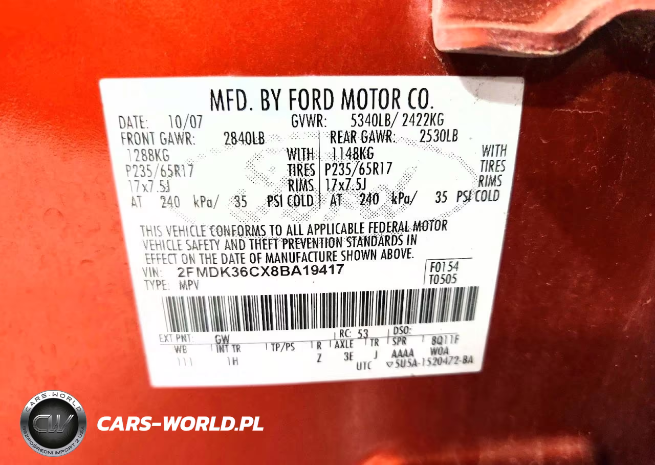 2008 Ford Edge Se VIN:2FMDK36CX8BA19417 - 13
