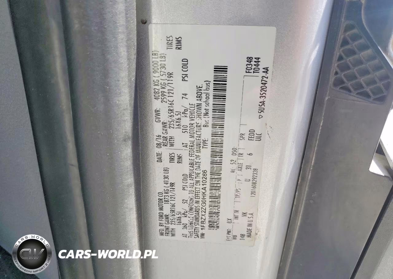 2017 Ford Transit T-350 VIN:1FBZX2ZG0HKA10286 - 13