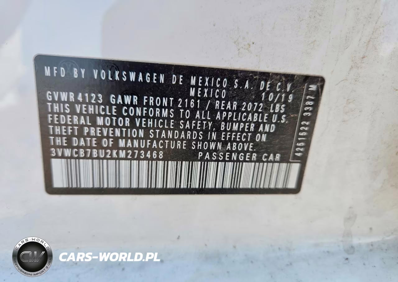 2019 Volkswagen Jetta S VIN:3VWCB7BU2KM273468 - 12