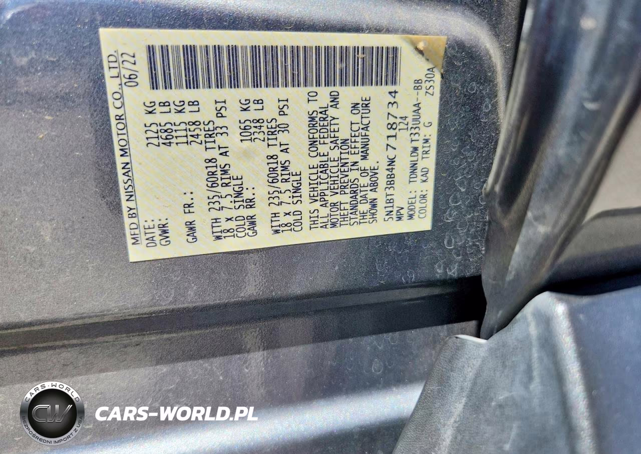 2022 Nissan Rogue Sv VIN:5N1BT3BB4NC718734 - 13