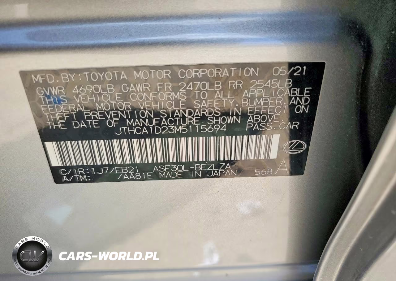 2021 Lexus Is 300 VIN:JTHCA1D23M5115694 - 12