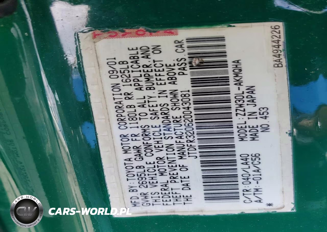 2002 Toyota Mr2 Spyder VIN:JTDFR320620043081 - 12
