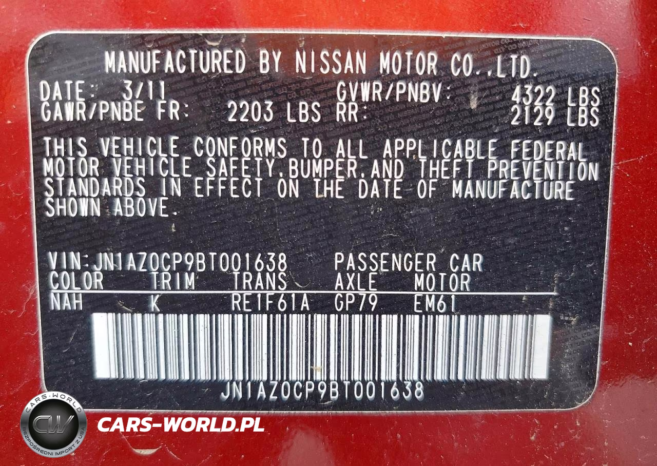 2011 Nissan Leaf Sv VIN:JN1AZ0CP9BT001638 - 12