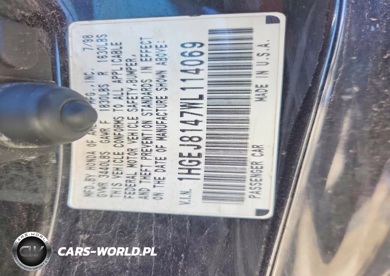 1998 Honda Civic Ex VIN:1HGEJ8147WL114069 - 13