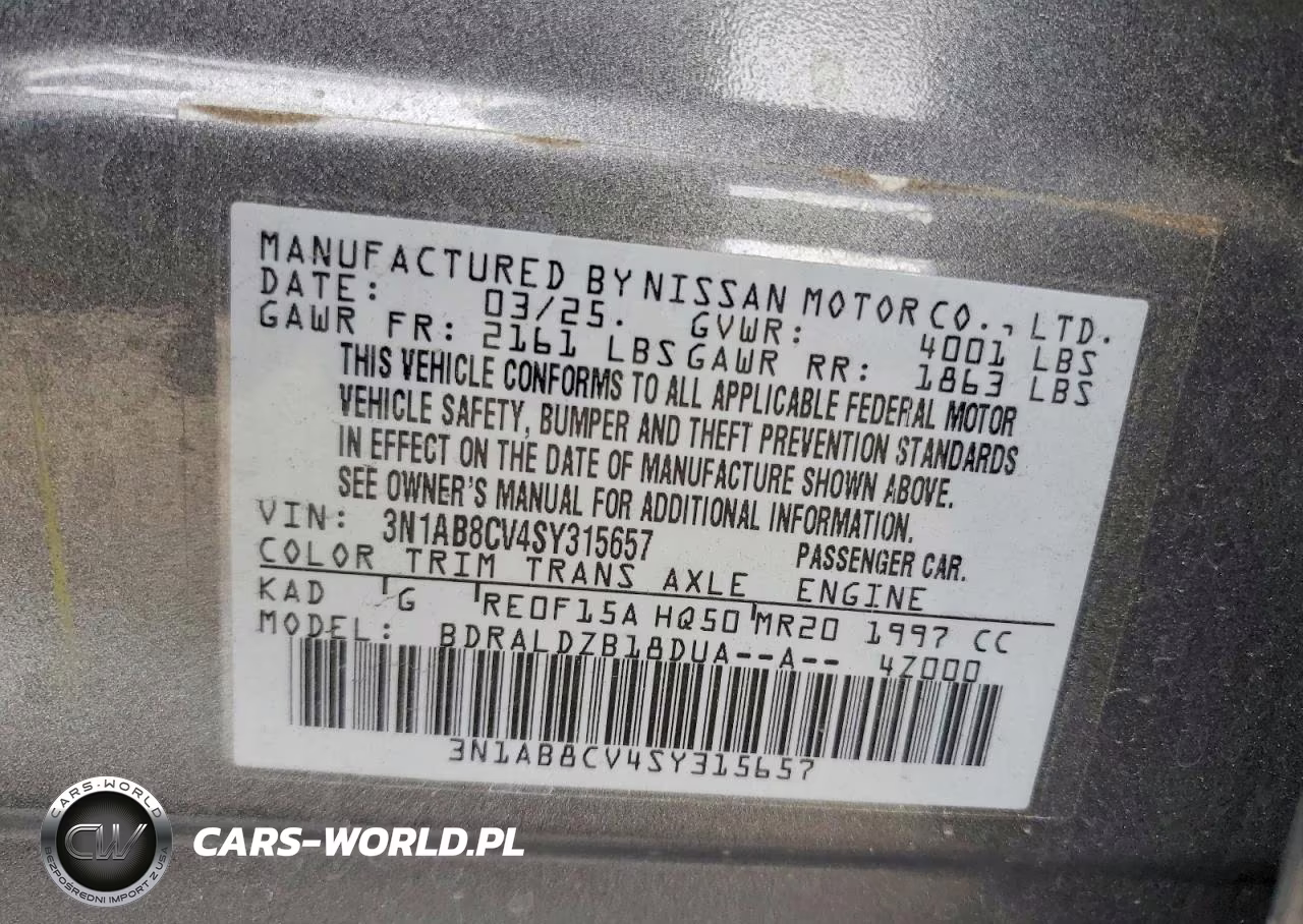 2025 Nissan Sentra Sv VIN:3N1AB8CV4SY315657 - 12