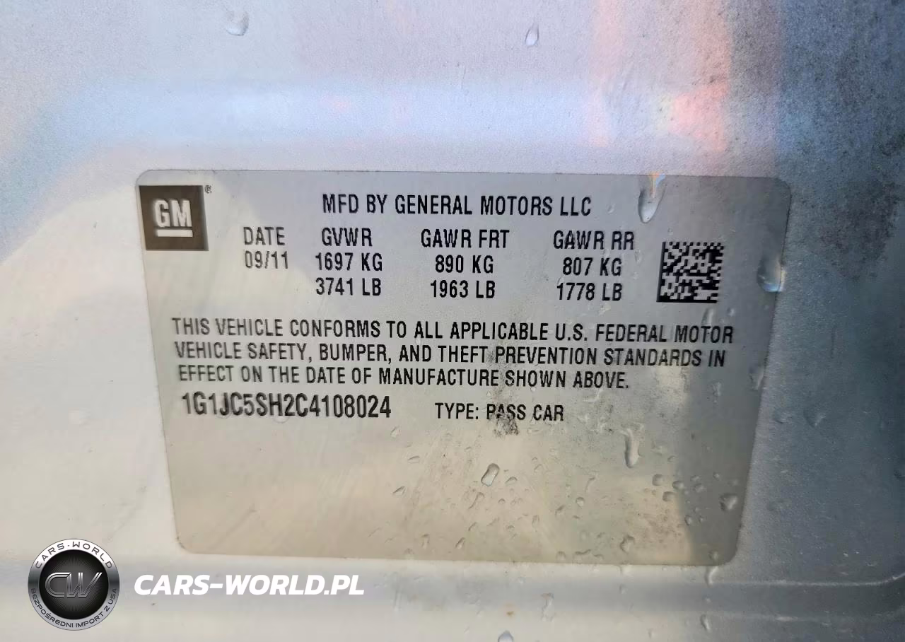 2012 Chevrolet Sonic Lt VIN:1G1JC5SH2C4108024 - 12