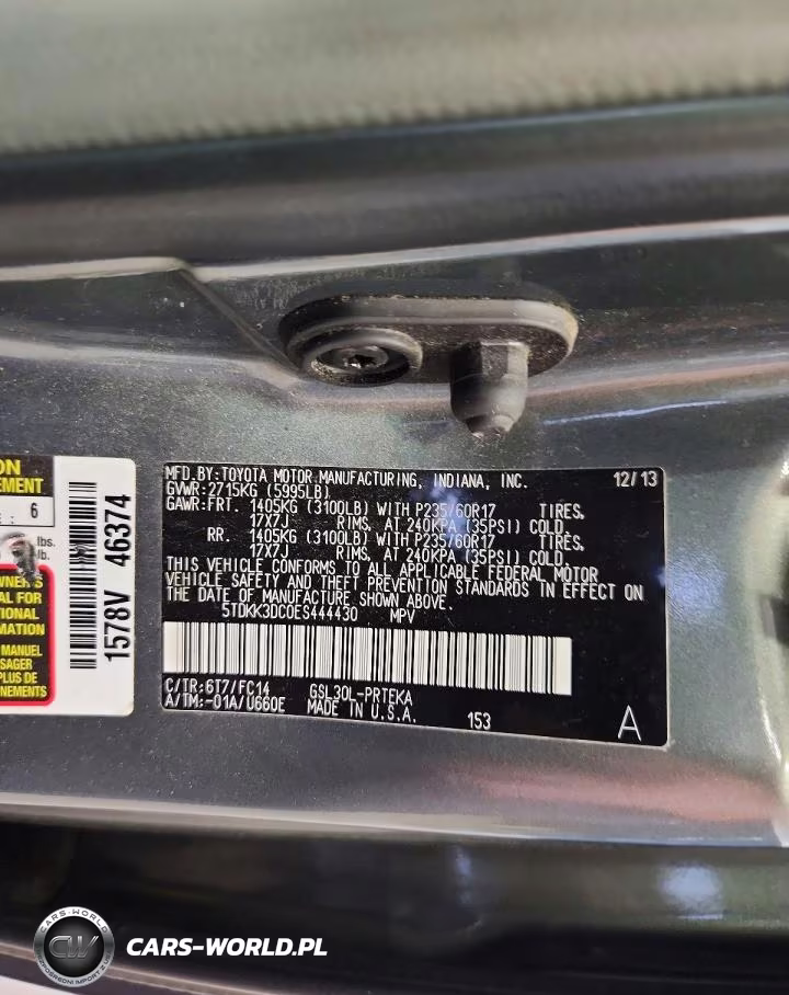 2014 Toyota Sienna Le VIN:5TDKK3DC0ES444430 - 13