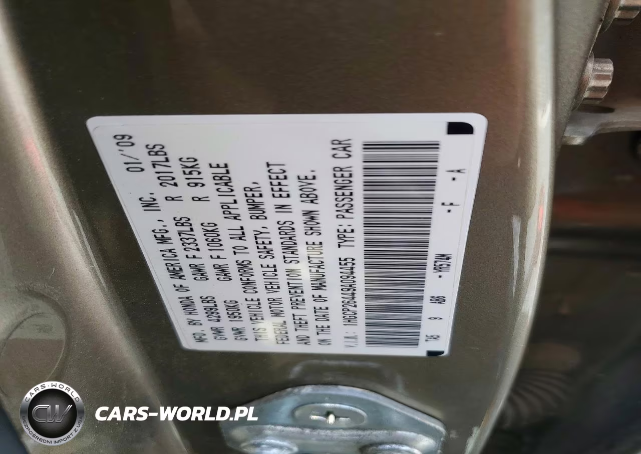 2009 Honda Accord Lxp VIN:1HGCP26449A094455 - 12