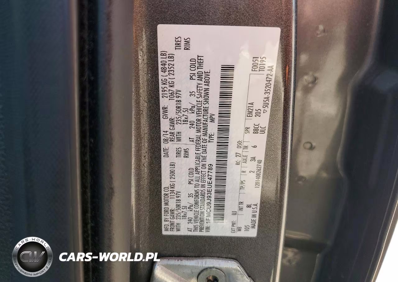 2014 Ford Escape Titanium VIN:1FMCU9J93EUE47789 - 13