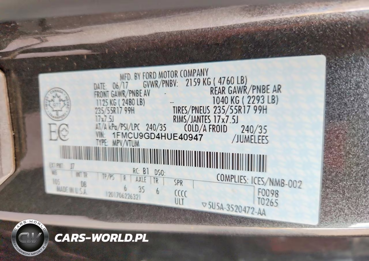 2017 Ford Escape Se VIN:1FMCU9GD4HUE40947 - 13