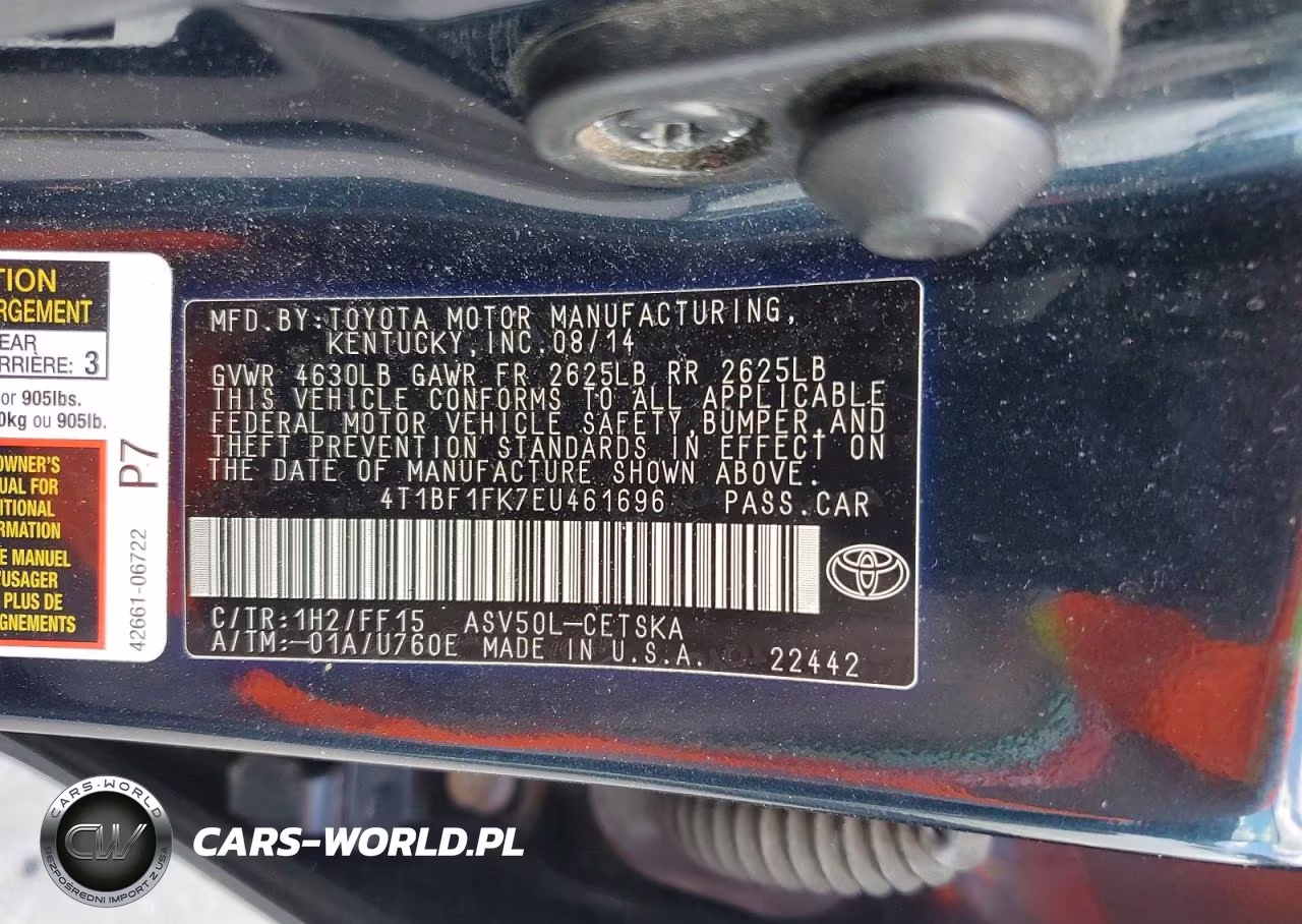 2014 Toyota Camry Se VIN:4T1BF1FK7EU461696 - 12