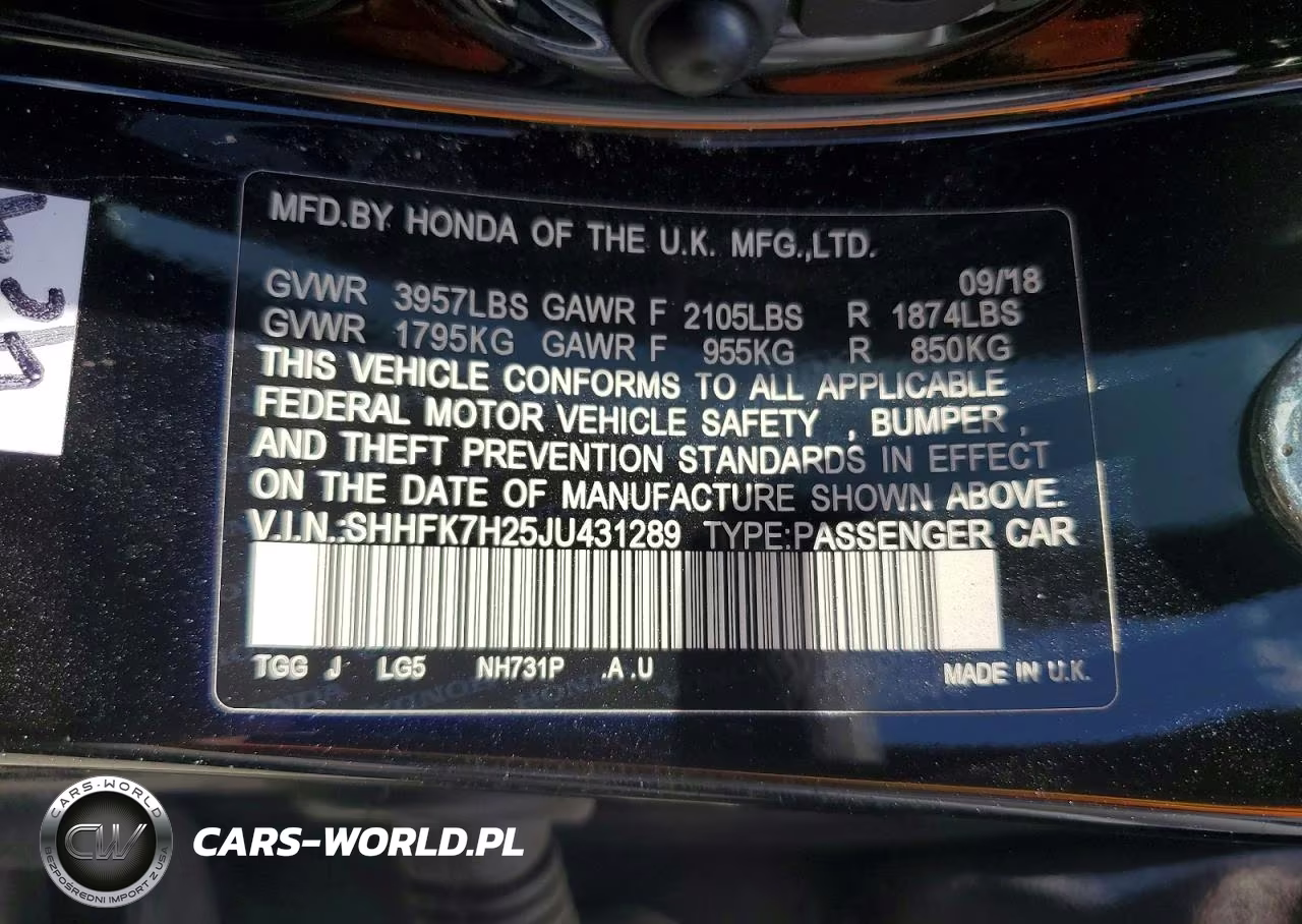2018 Honda Civic Lx VIN:SHHFK7H25JU431289 - 12