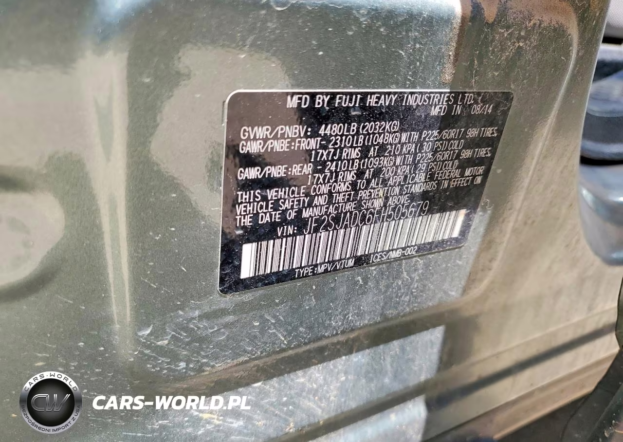 2015 Subaru Forester 2.5I Premium VIN:JF2SJADC6FH505679 - 13