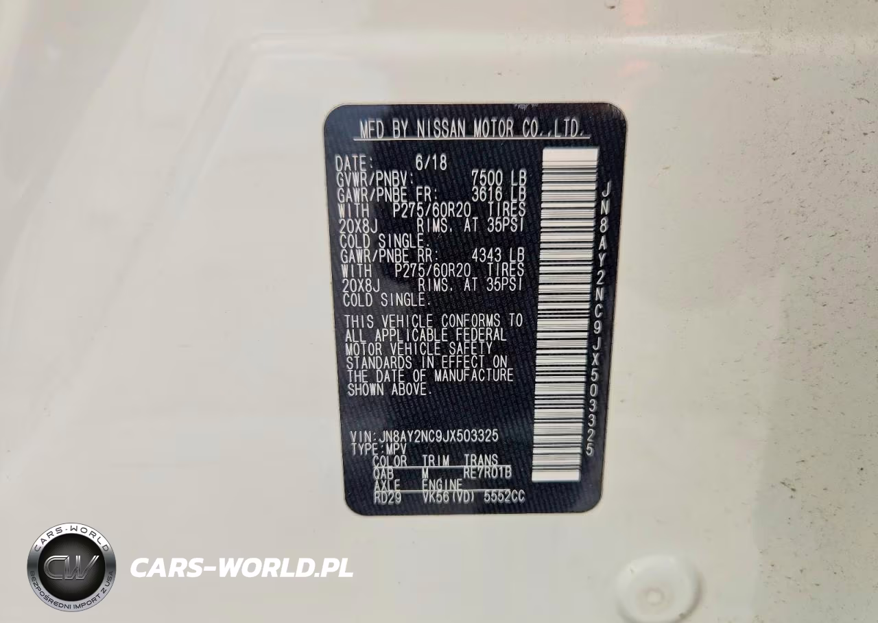 2018 Nissan Armada Sv VIN:JN8AY2NC9JX503325 - 14