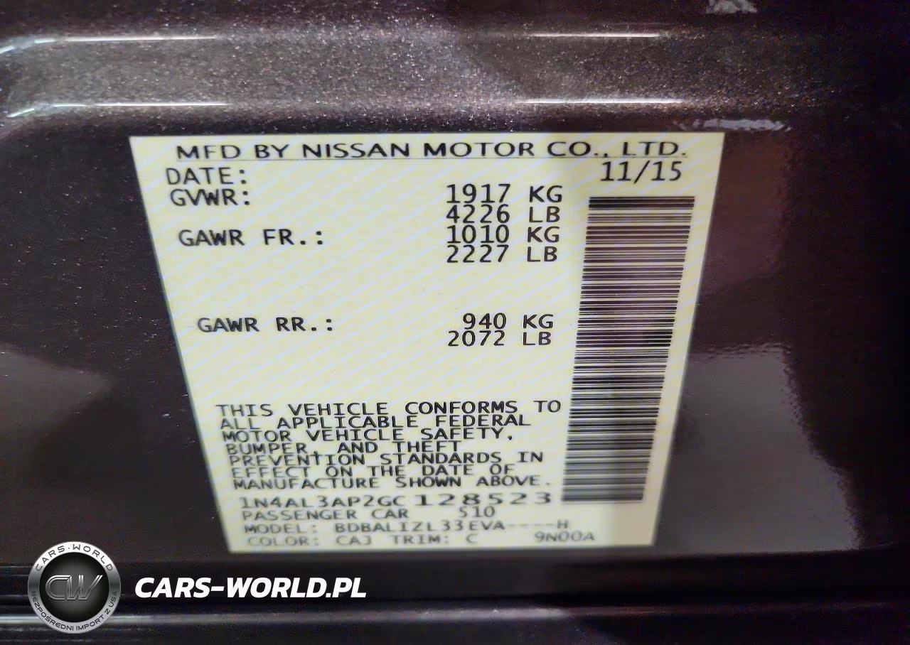 2016 Nissan Altima 2.5 Sv VIN:1N4AL3AP2GC128523 - 12