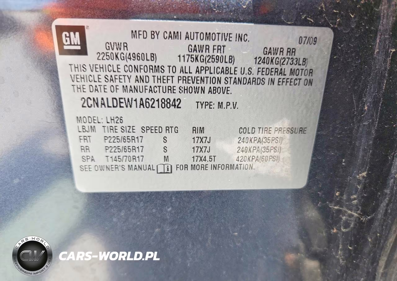 2010 Chevrolet Equinox Lt VIN:2CNALDEW1A6218842 - 13