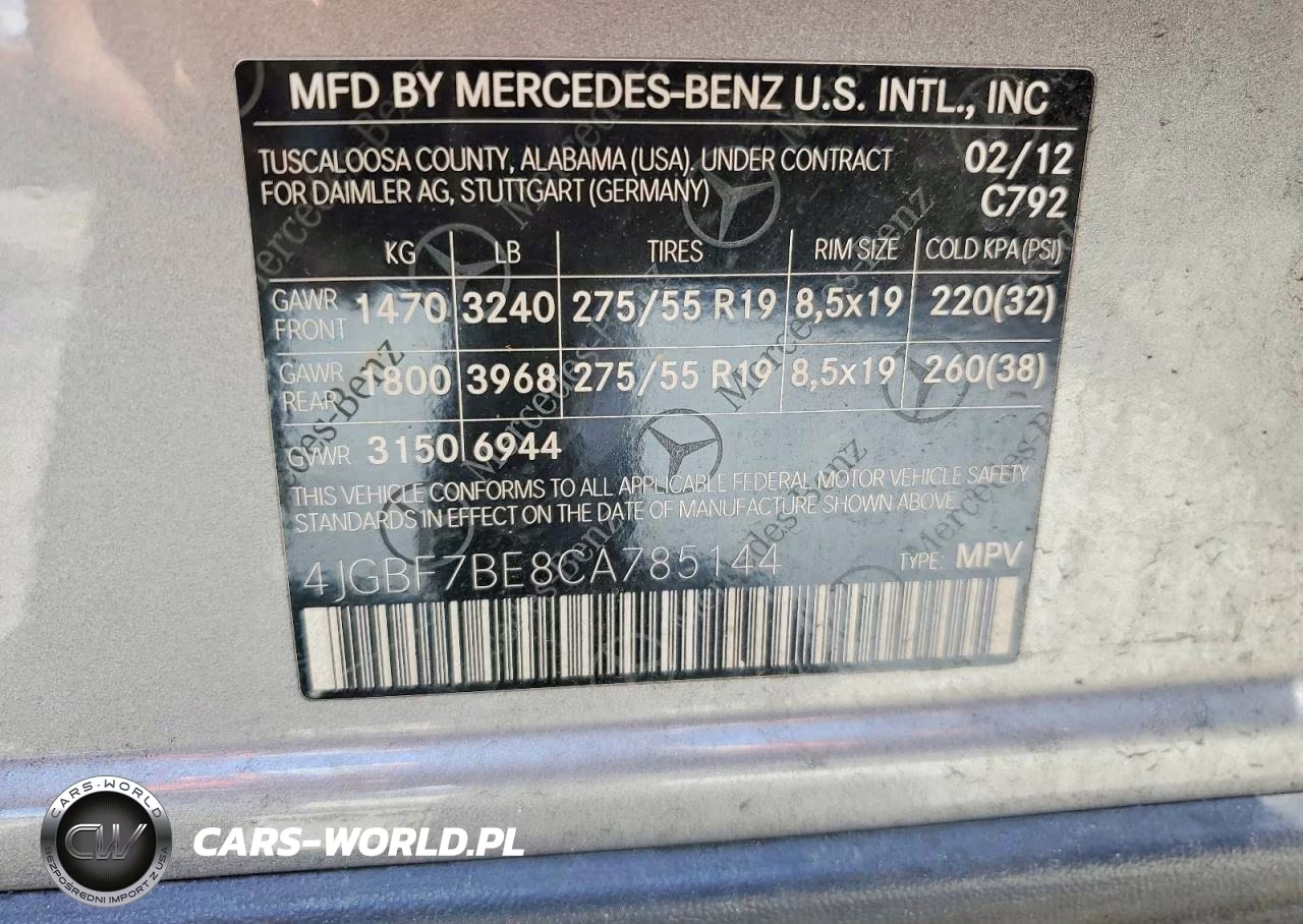 2012 Mercedes-Benz Gl 450 4Matic VIN:4JGBF7BE8CA785144 - 13