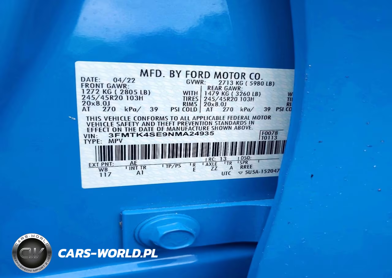 2022 Ford Mustang Mach-E Gt VIN:3FMTK4SE9NMA24935 - 13