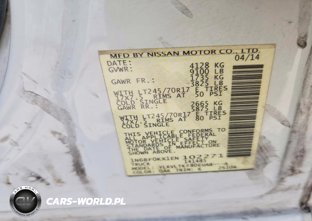 2014 Nissan Nv 2500 Hd S VIN:1N6BF0KX1EN102271 - 12