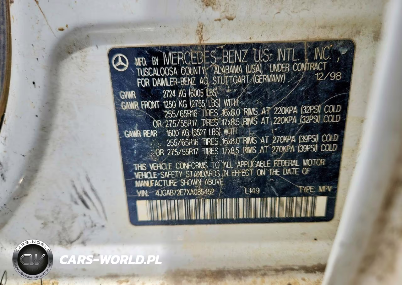 1999 Mercedes-Benz Ml 430 VIN:4JGAB72E7XA085452 - 13