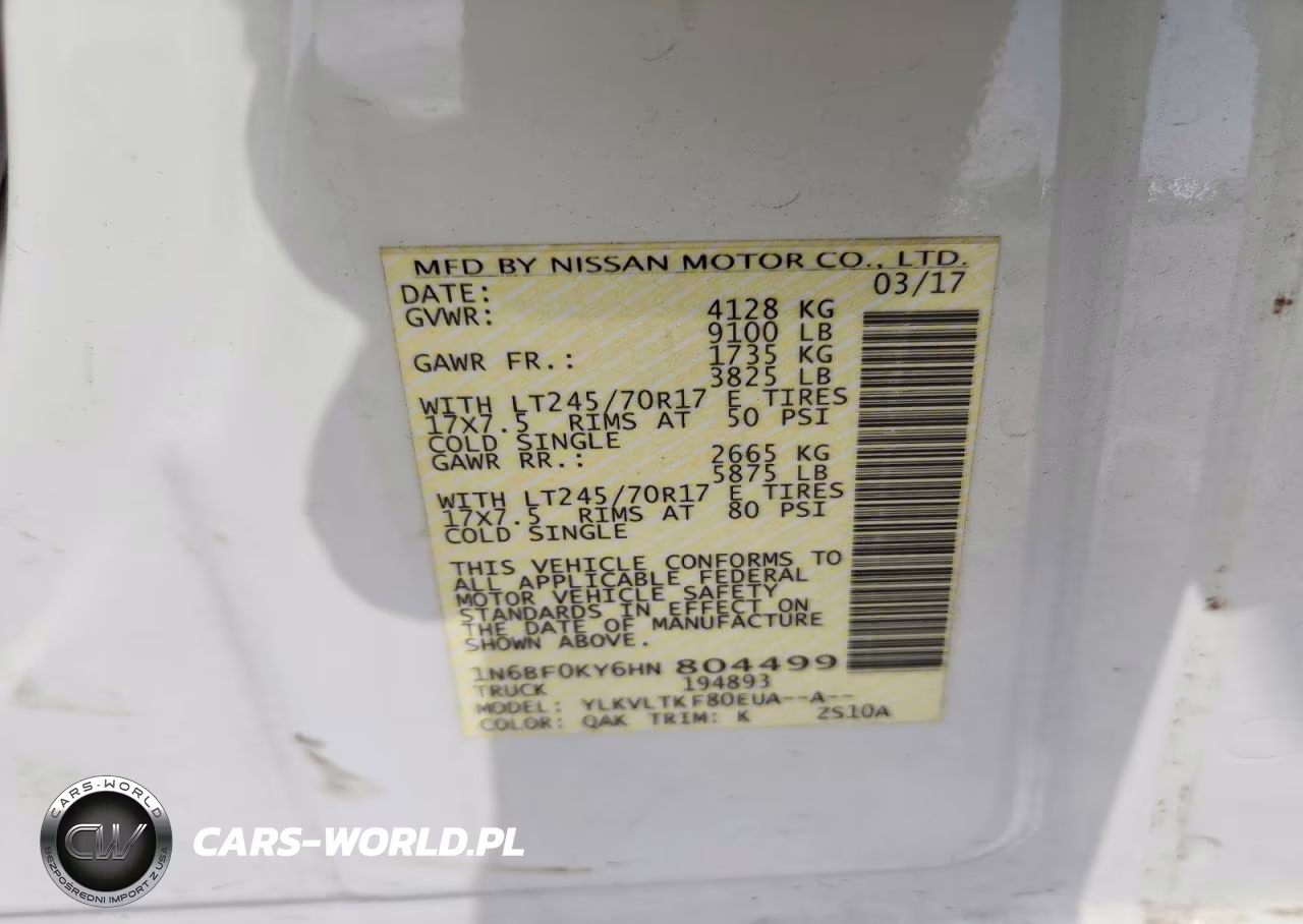 2017 Nissan Nv 2500 Hd Sv VIN:1N6BF0KY6HN804499 - 12