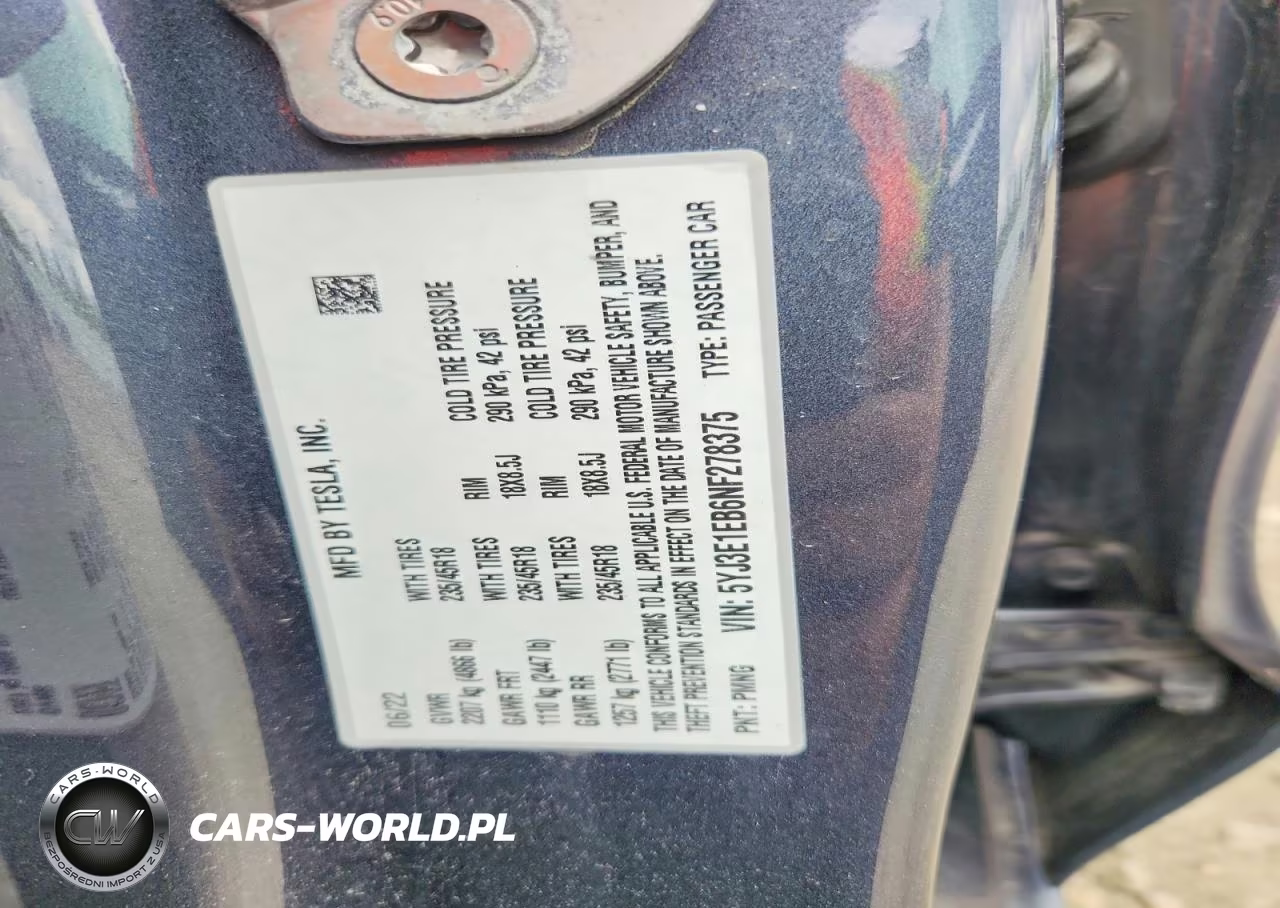 2022 Tesla Model 3 VIN:5YJ3E1EB6NF278375 - 12