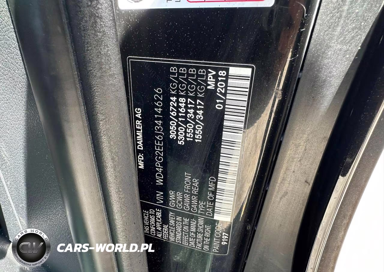 2018 Mercedes-Benz Metris VIN:WD4PG2EE6J3414626 - 10