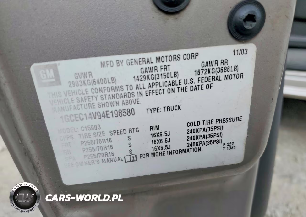 2004 Chevrolet Silverado C1500 VIN:1GCEC14V94E198580 - 12