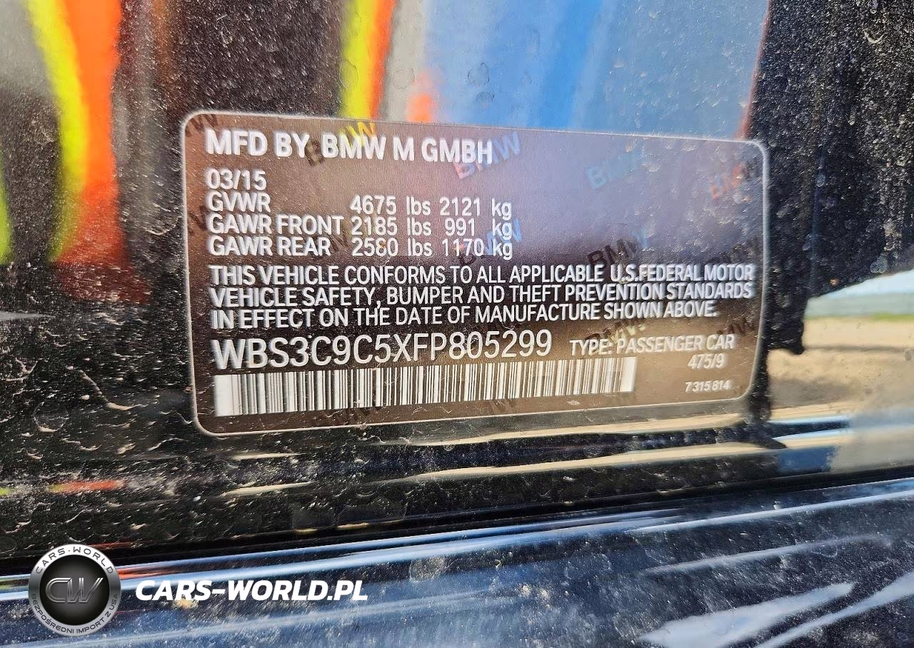 2015 BMW M3 VIN:WBS3C9C5XFP805299 - 13