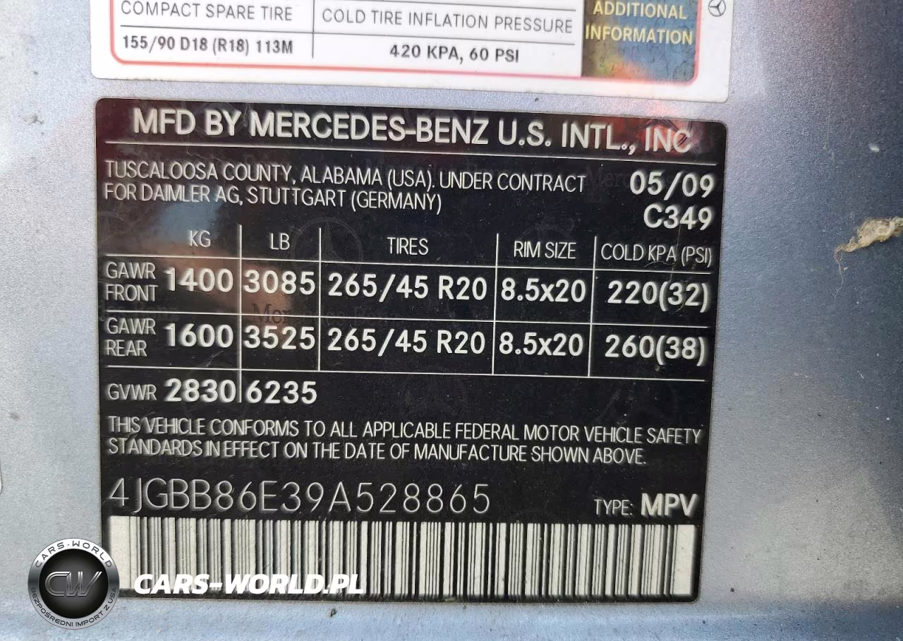 2009 Mercedes-Benz Ml 350 VIN:4JGBB86E39A528865 - 14