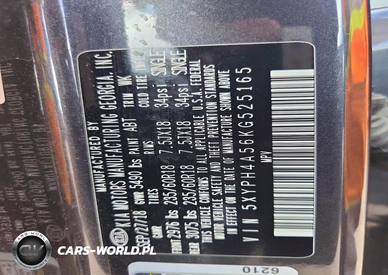 2019 Kia Sorento Ex V6 VIN:5XYPH4A56KG525165 - 12