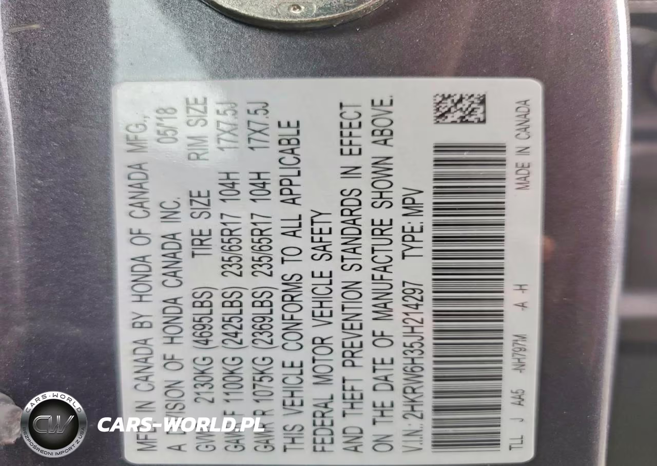 2018 Honda Cr-V Lx VIN:2HKRW6H35JH214297 - 13