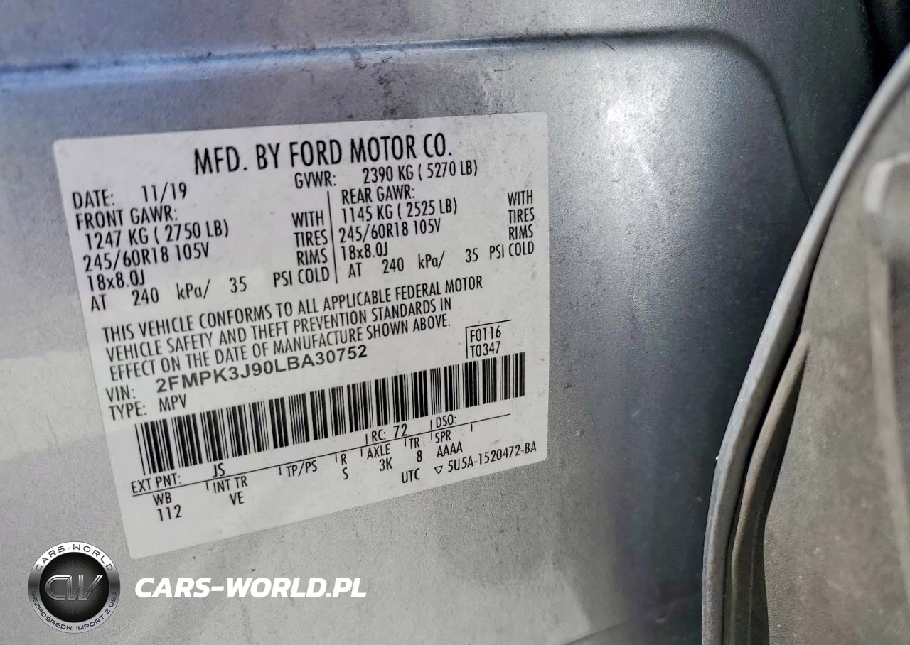 2020 Ford Edge Sel VIN:2FMPK3J90LBA30752 - 14