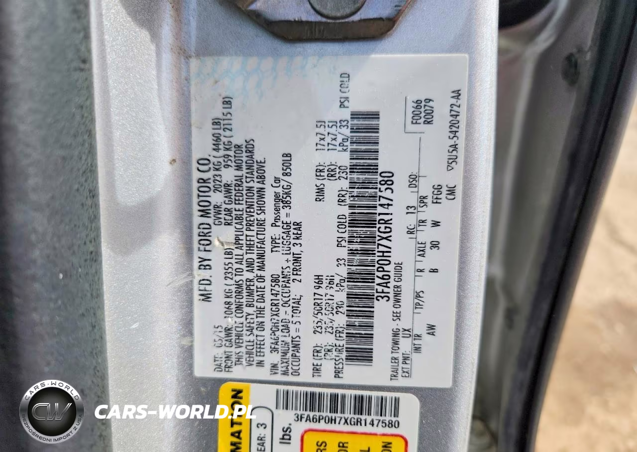 2016 Ford Fusion Se VIN:3FA6P0H7XGR147580 - 13
