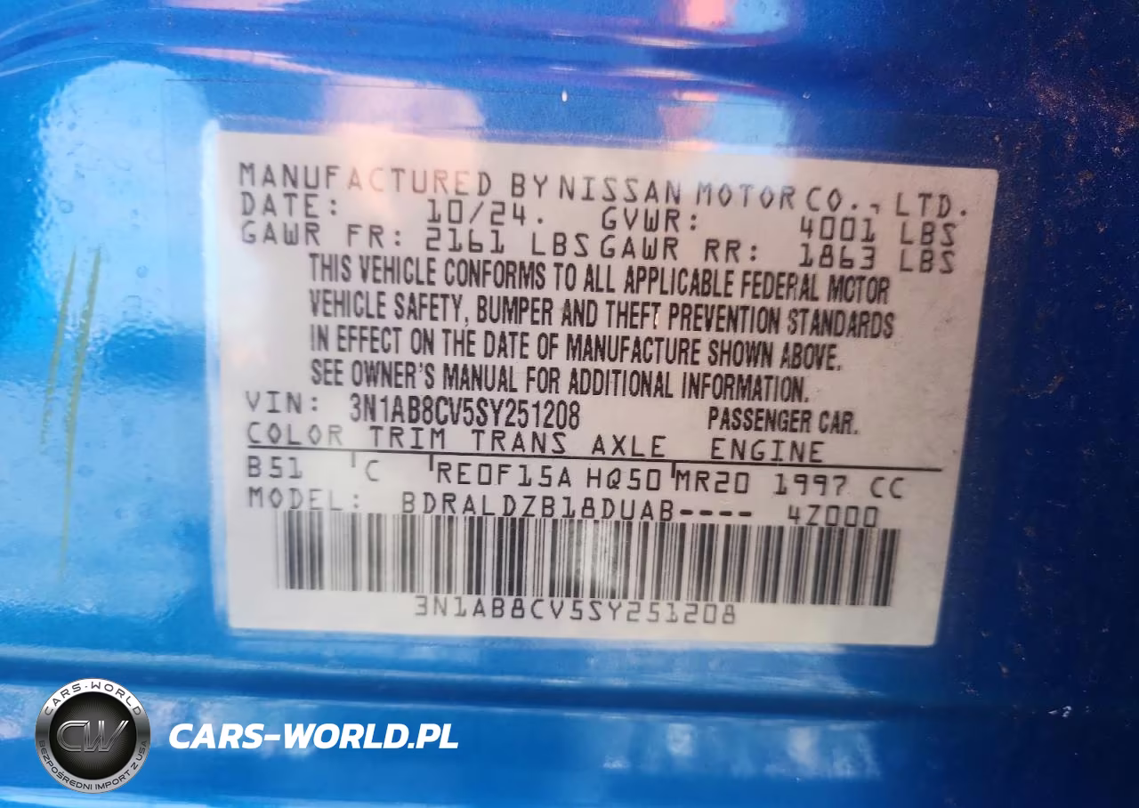 2025 Nissan Sentra Sv VIN:3N1AB8CV5SY251208 - 12