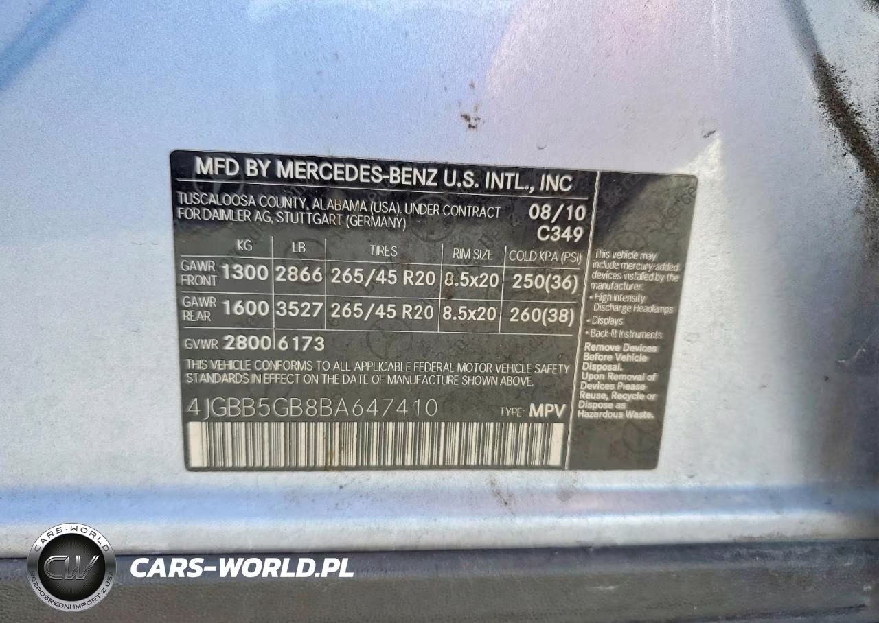 2011 Mercedes-Benz Ml 350 VIN:4JGBB5GB8BA647410 - 13