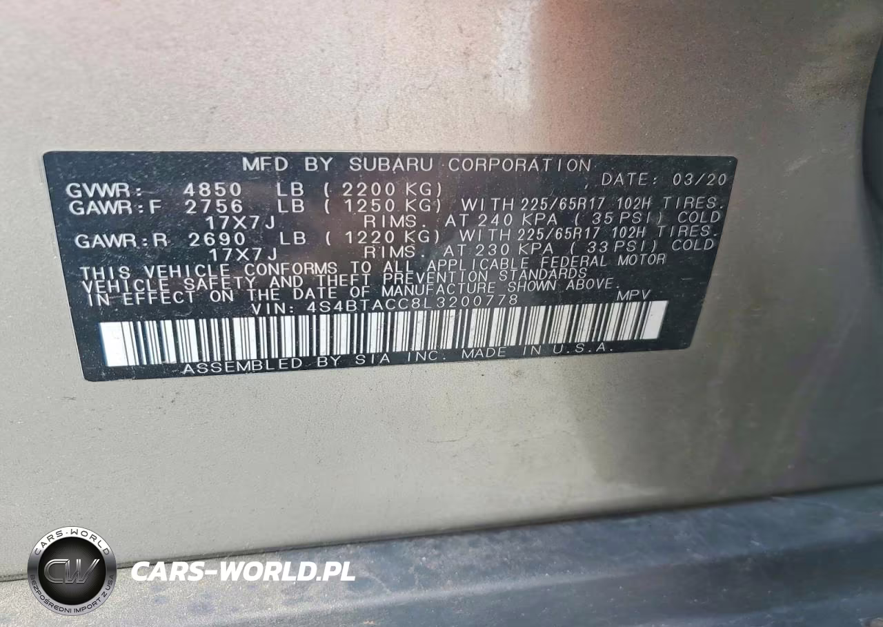 2020 Subaru Outback Premium VIN:4S4BTACC8L3200778 - 13