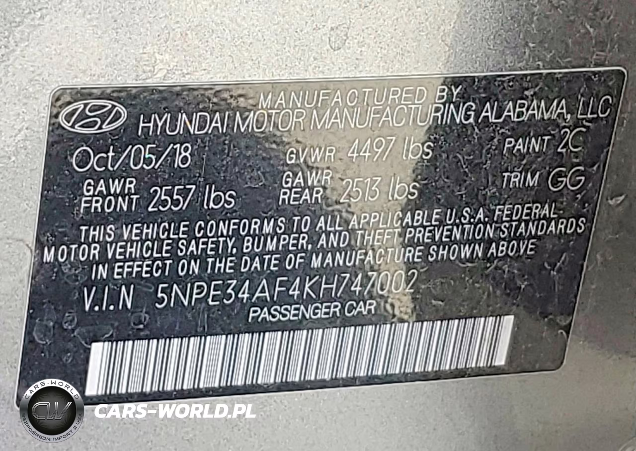 2019 Hyundai Sonata Sel VIN:5NPE34AF4KH747002 - 12