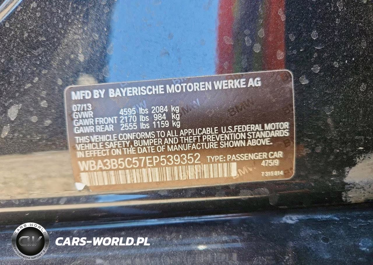 2014 BMW 328 Xi Sulev VIN:WBA3B5C57EP539352 - 12