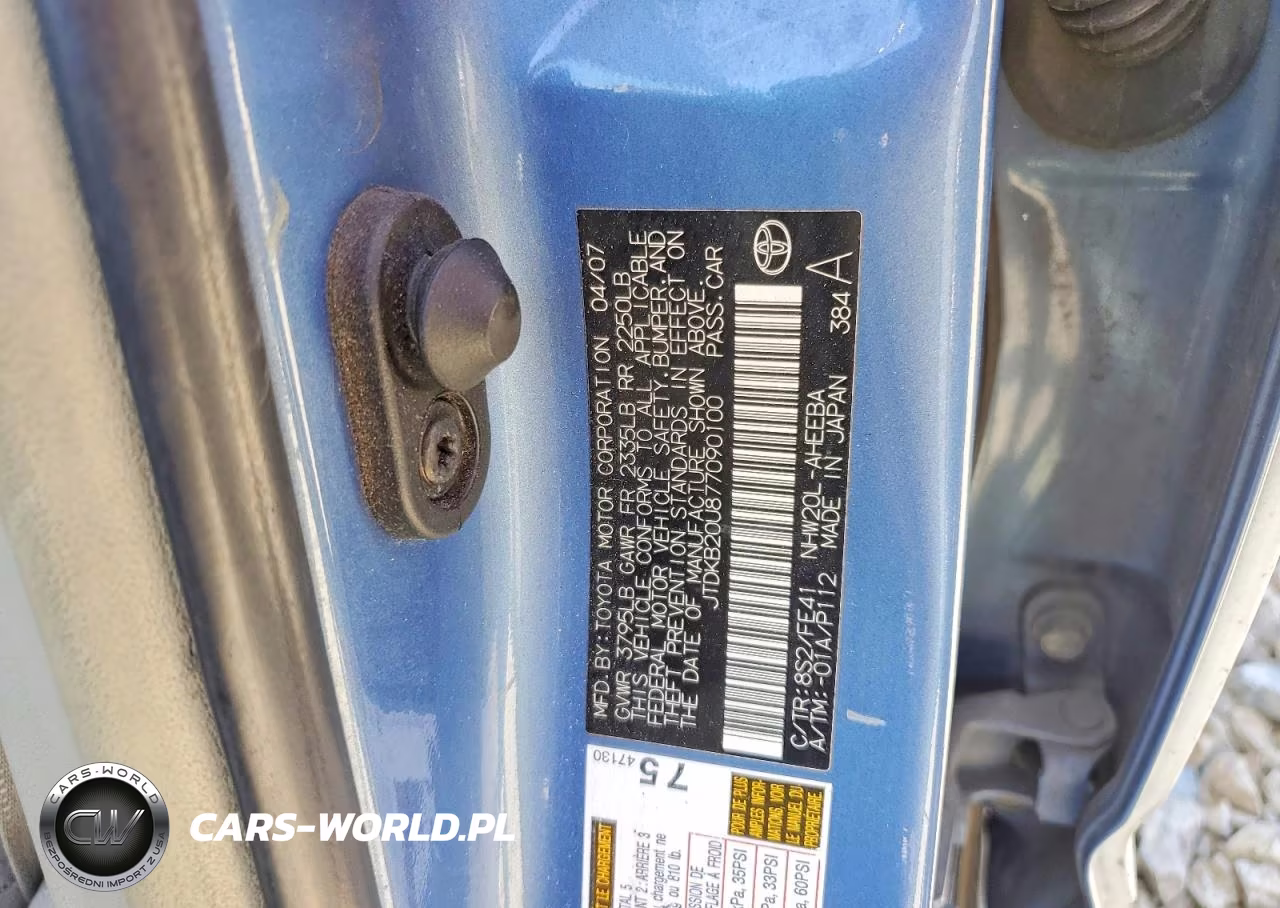 2007 Toyota Prius Base VIN:JTDKB20U877090100 - 13
