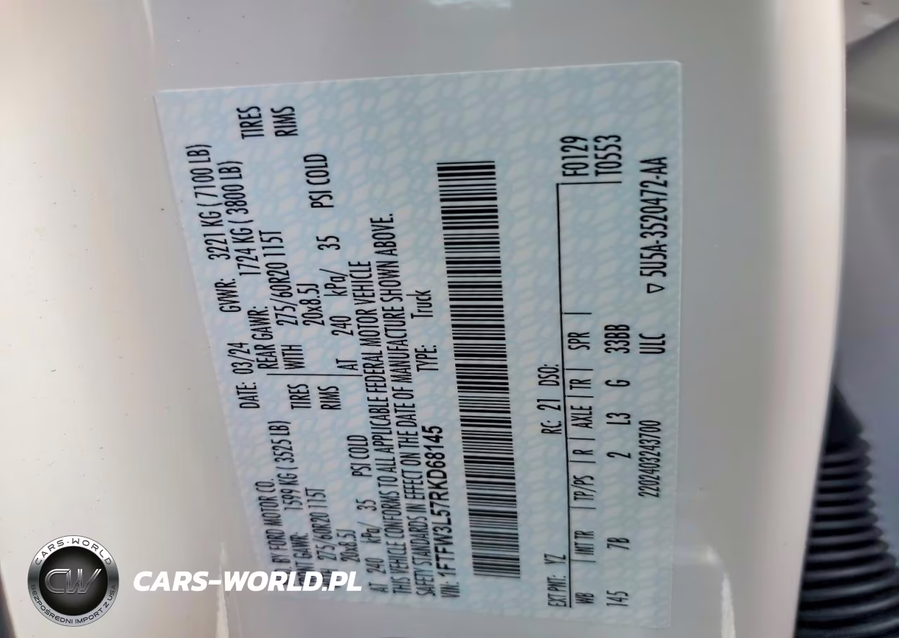 2024 Ford F150 Xlt VIN:1FTFW3L57RKD68145 - 13