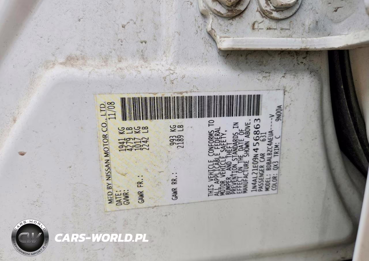 2009 Nissan Altima 2.5 VIN:1N4AL21E09N456863 - 12