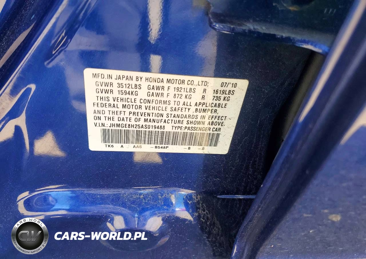 2010 Honda Fit VIN:JHMGE8H25AS019488 - 12