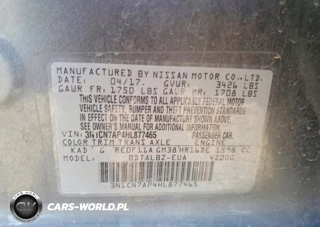 2017 Nissan Versa 1.6 Sv VIN:3N1CN7AP4HL877465 - 12