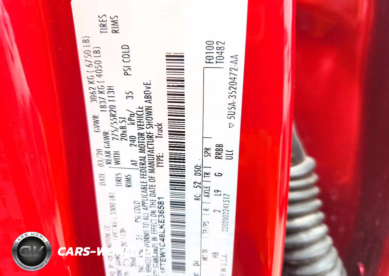 2020 Ford F150 Supercrew VIN:1FTEW1C48LKE36581 - 12